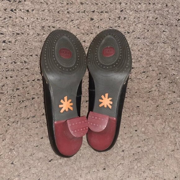 ART COMPANY- Black Leather Strappy Pump w/Rubber Block Heel-Sz 37-Near Mint - Picture 7 of 7